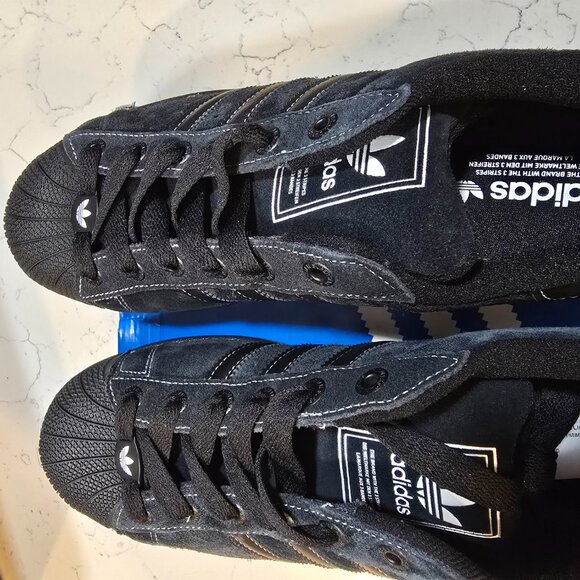 adidas Originals SUPERSTAR II MEN'S SHOES JH5470 black ON Black MENS 13 NEW - Picture 6 of 8